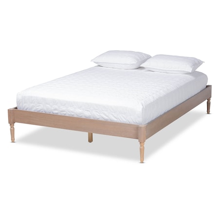 Baxton Studio Colette Antique Oak Finished Wood Full Size Platform Bed Frame 161-10175